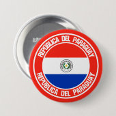 Paraguay Round Emblem Ronde Button 7,6 Cm (Voorkant /achterkant)
