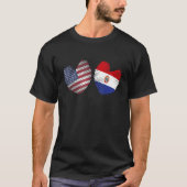 Paraguay USA Heart American Flag Paraguayan Flag L T-shirt (Voorkant)