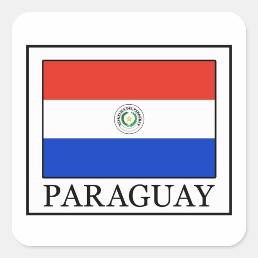 Paraguay Vierkante Sticker (Voorkant)