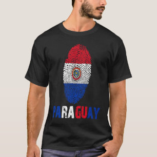Paraguay Vingerafdruk Vlag Ik hou van Paraguay Re T-shirt