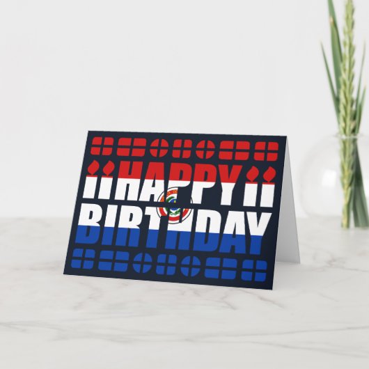Paraguay Vlag Birthday Card Kaart (Voorkant)