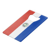 Paraguay Vlag Creditkaart Flessenopener (Voorkant Gekanteld)