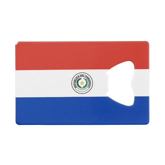 Paraguay Vlag Creditkaart Flessenopener (Voorkant (Horizontaal))