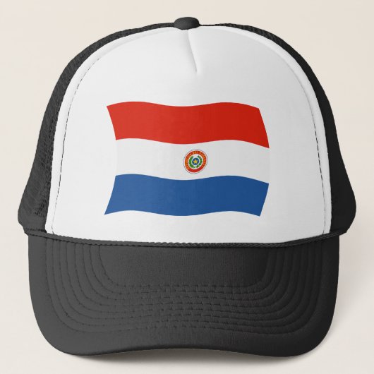 Paraguay Vlag Hoed Trucker Pet (Voorkant)