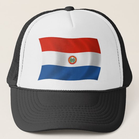 Paraguay Vlag Hoed Trucker Pet (Voorkant)
