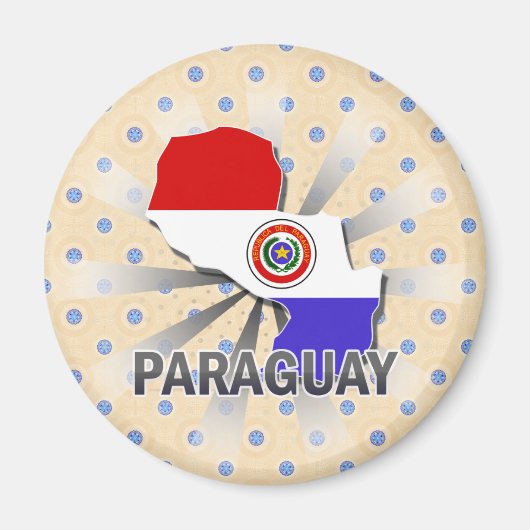 Paraguay Vlag Kaart 2.0 Magneet (Voorkant)