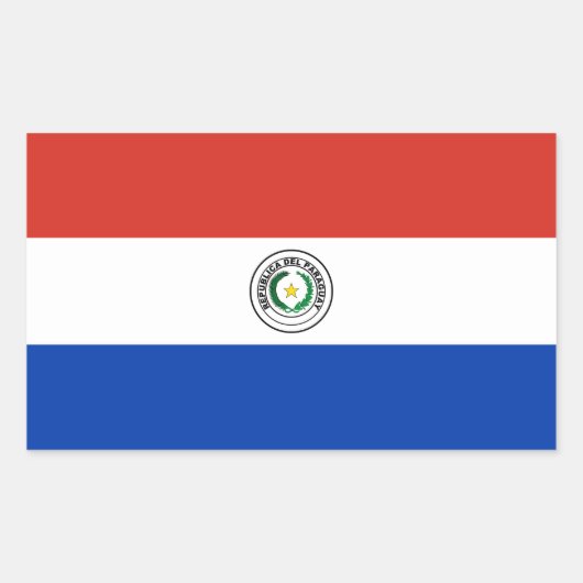 Paraguay Vlag Rechthoekige Sticker (Voorkant)
