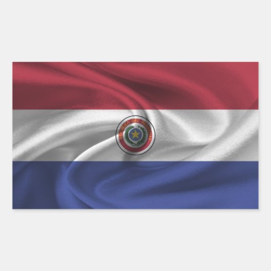 Paraguay Vlag Rechthoekige Sticker (Voorkant)