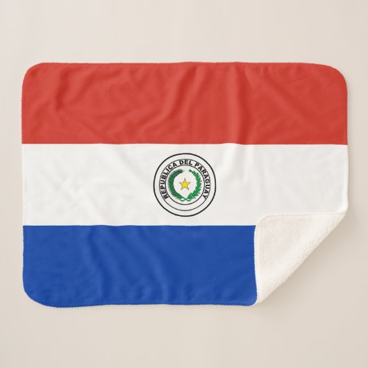 Paraguay Vlag Sherpa Deken (Voorkant (horizontaal))