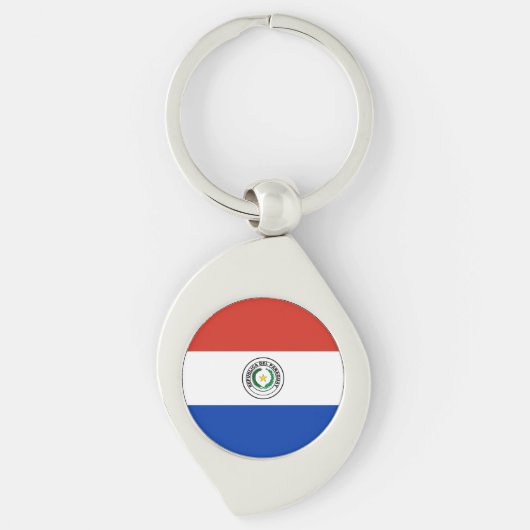 Paraguay Vlag Sleutelhanger (Voorkant)