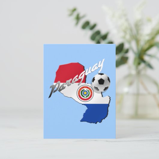 Paraguay vlag voetbal kaart van Paraguayaanse cade (Staand voorkant)