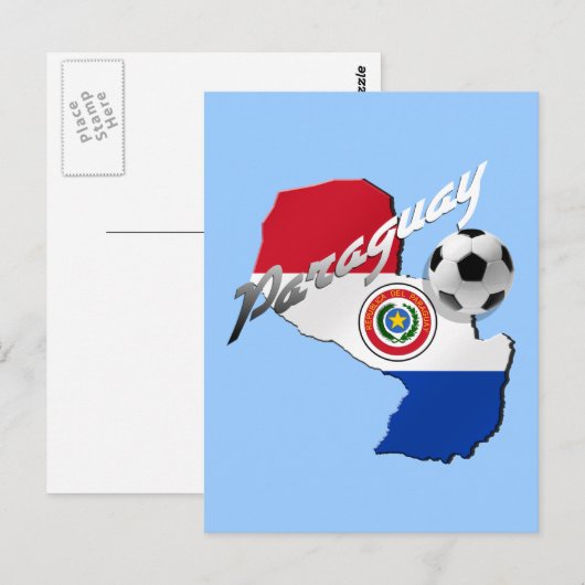 Paraguay vlag voetbal kaart van Paraguayaanse cade (Voorkant / Achterkant)