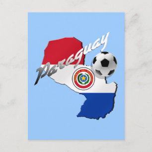 Paraguay vlag voetbal kaart van Paraguayaanse cade