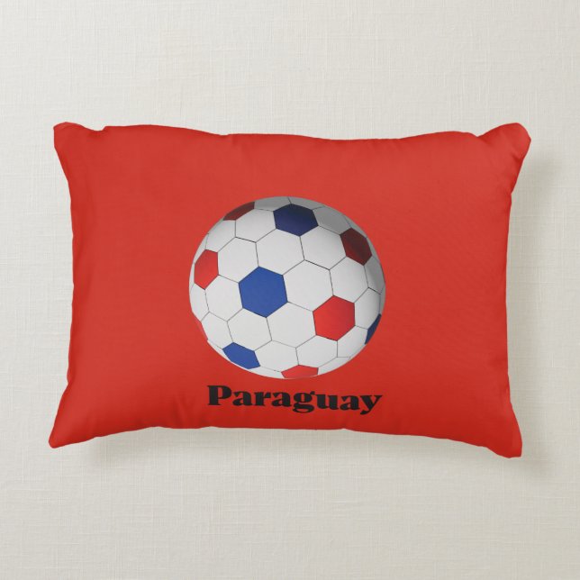Paraguay Voetbal Accent Kussen (Achterkant)