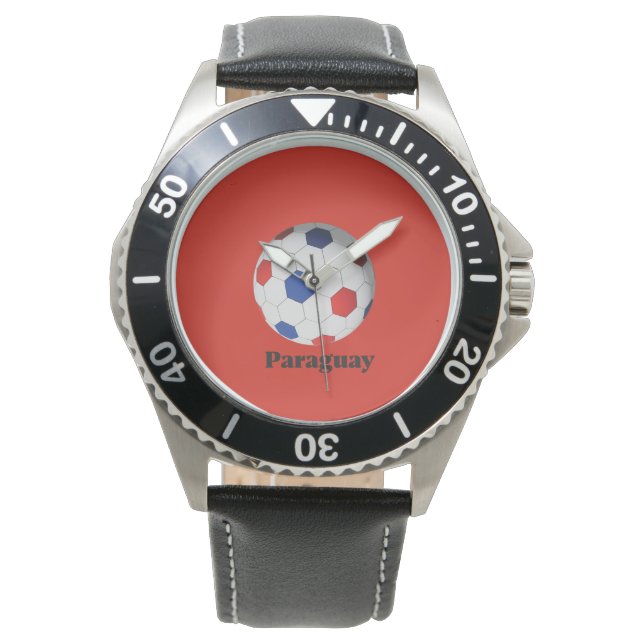 Paraguay Voetbal Horloge (Voorkant)