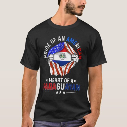 Paraguayaans-Amerikaans-Amerikaanse trots op de bu T-shirt (Voorkant)