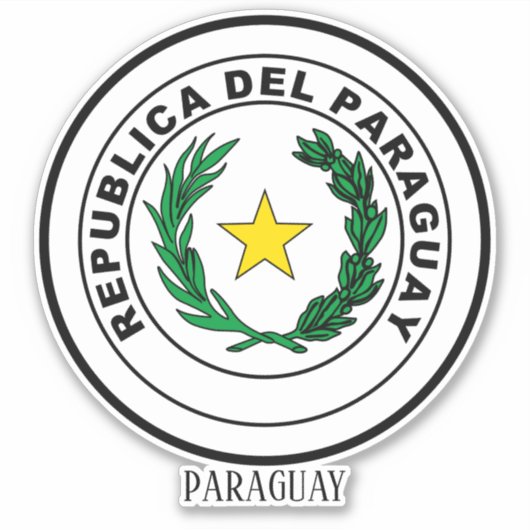 Paraguayaanse nationale wapenschild patriottisch sticker (Voorkant)