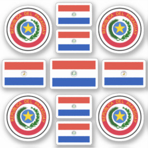 Paraguayaanse staatssymbolen / wapenschild en vlag sticker