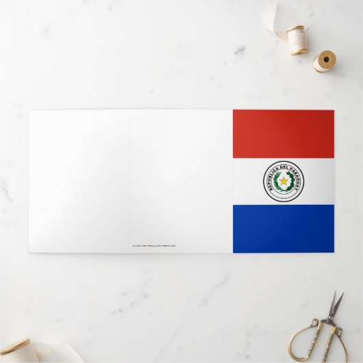 Paraguayaanse vlag drieluik kaart (Buitenkant)