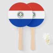 Paraguayaanse vlag handwaaier (Voorkant en achterkant)