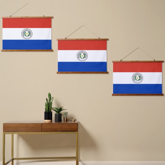 Paraguayaanse vlag hangend wandkleed (Asymmetrisch)