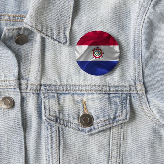 Paraguayaanse vlag ronde button 5,7 cm (In situ)