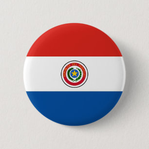 Paraguayaanse vlag ronde button 5,7 cm