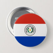 Paraguayaanse vlag ronde button 7,6 cm (Voorkant /achterkant)
