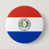 Paraguayaanse vlag ronde button 7,6 cm (Voorkant)