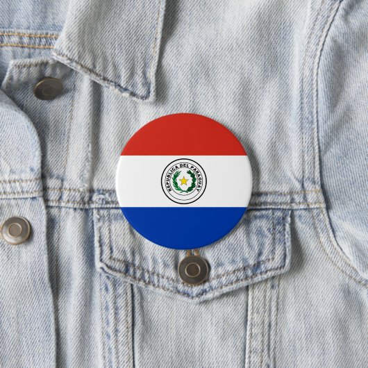 Paraguayaanse vlag ronde button 7,6 cm (In situ)
