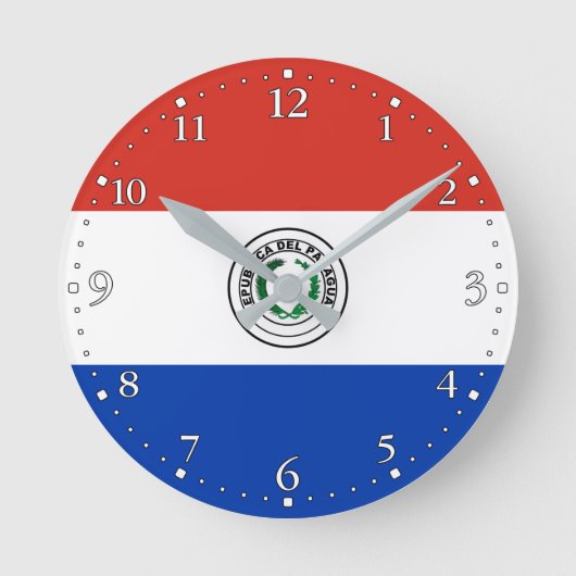 Paraguayaanse vlag ronde klok (Voorkant)