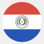 Paraguayaanse vlag ronde sticker (Voorkant)