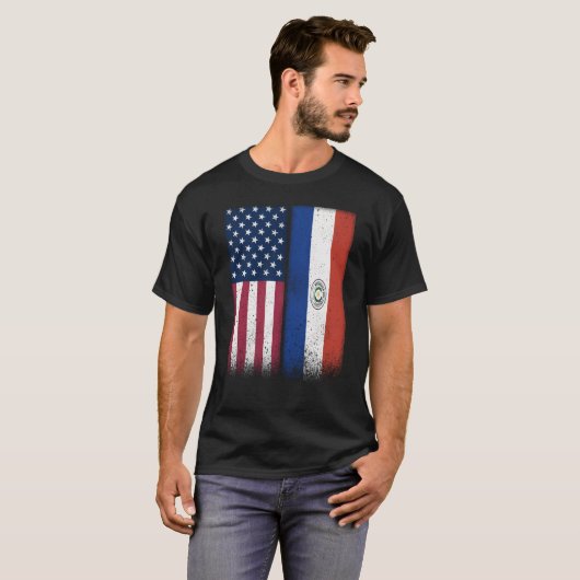 Paraguayaanse vlag , Verenigde Staten en Paraguay  T-shirt (Voorkant volledig)