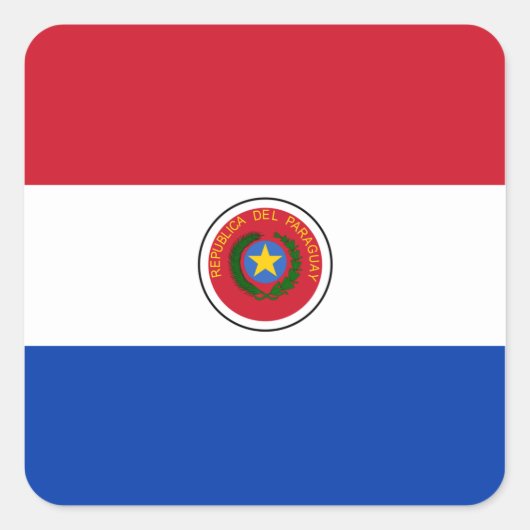 Paraguayaanse vlag vierkante sticker (Voorkant)
