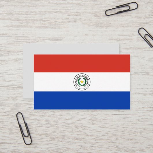 Paraguayaanse vlag visitekaartje (Voorkant / Achterkant in situ)