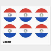 Paraguayaanse vlag, Vlag van Paraguay Ronde Sticker (Vel)