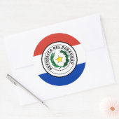 Paraguayaanse vlag & zegel, Vlag van Paraguay Ronde Sticker (Envelop)