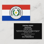 Paraguayaanse vlag & zegel, Vlag van Paraguay Visitekaartje (Voorkant / Achterkant)