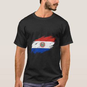 Paraguayaanse Voetbalfan Gescheurde Vlag Nationale T-shirt