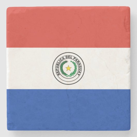 Paraguayese vlag stenen onderzetter (Voorkant)