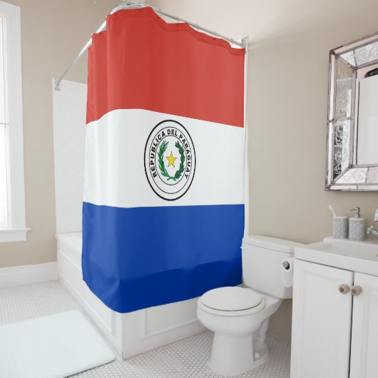 Paraguayse vlag douchegordijn (In situ)