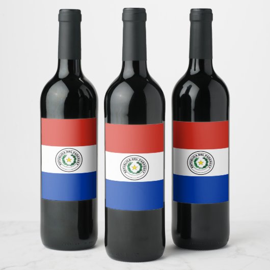 Paraguayse vlag wijn etiket (Flessen)