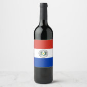 Paraguayse vlag wijn etiket (Voorkant)