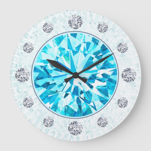 Paraiba Tourmaline Turquoise Gemstone Grote Klok (Voorkant)