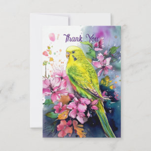 Parakeet Bedankt Opmerking Kaart