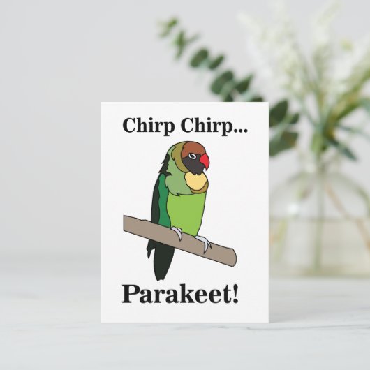 Parakeet Bird Briefkaart (Staand voorkant)