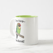 Parakeet Bird  Tweekleurige Koffiemok (Voorkant links)