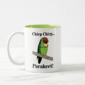 Parakeet Bird  Tweekleurige Koffiemok (Links)