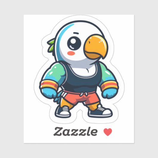 Parakeet Gym Bro Sticker (Vel)