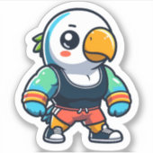 Parakeet Gym Bro Sticker (Voorkant)